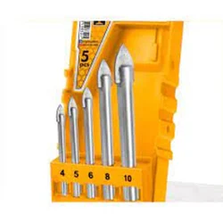 Ingco 5 Pcs Glass Drill Bits Set With Plastic Box - AKD7058